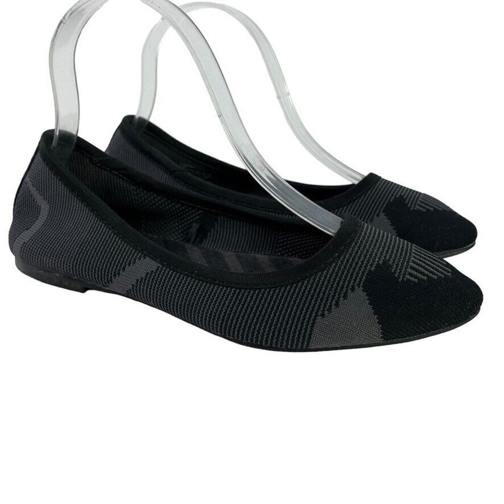 Skechers Black & Gray Knit Ballet Flats